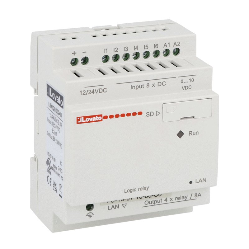Микро ПЛК Lovato LRK12RD024B без дисплея, Ethernet